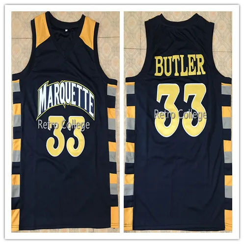 

Newst Jimmy Butler #33 College Marquette Golden Eagles Throwback Basketball Jersey Customize any number and name All Size