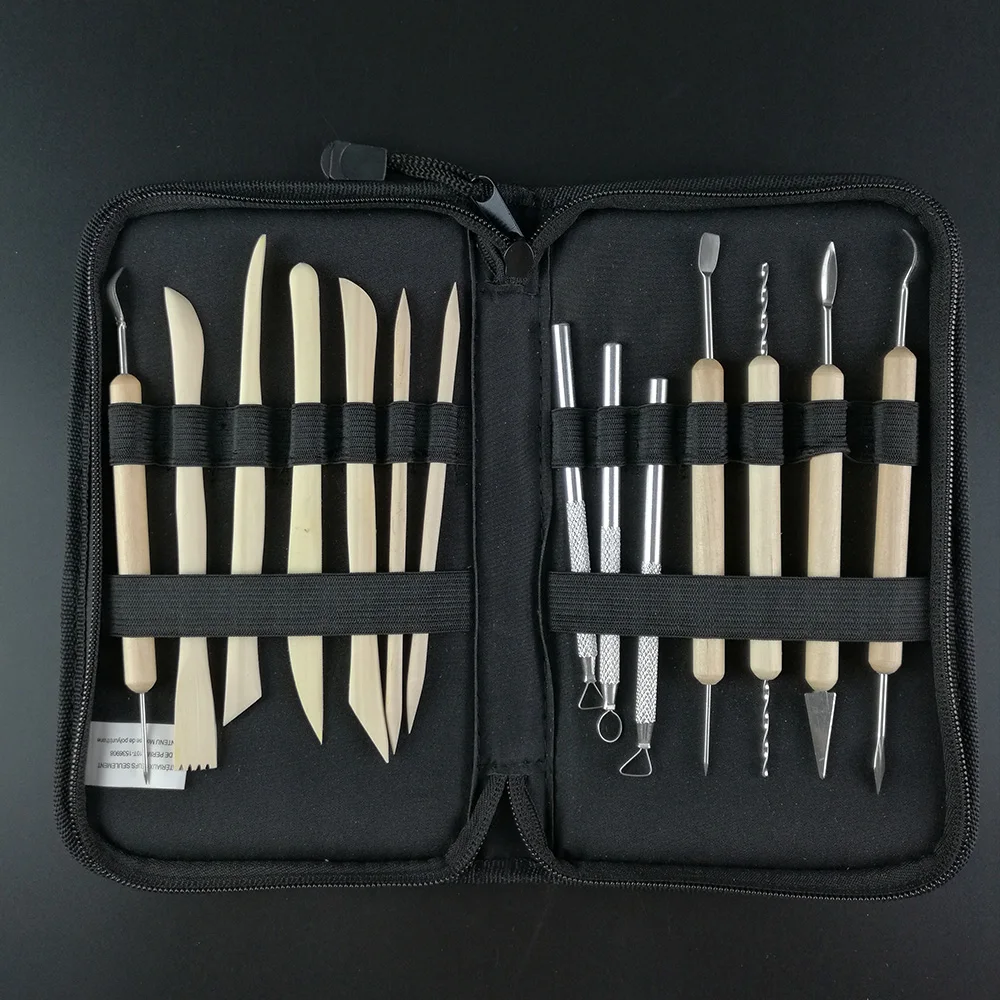 14pcs Clay Sculpting Wax Carving Pottery Tools Polymer Ceramic Modeling Kit New 