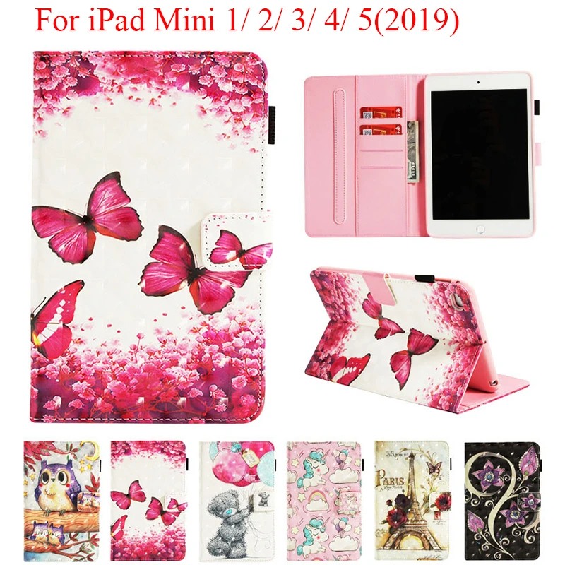 Для iPad Mini 1 2 3 4 5 Симпатичный 3D мультяшный Единорог медведь чехол iPadMini5