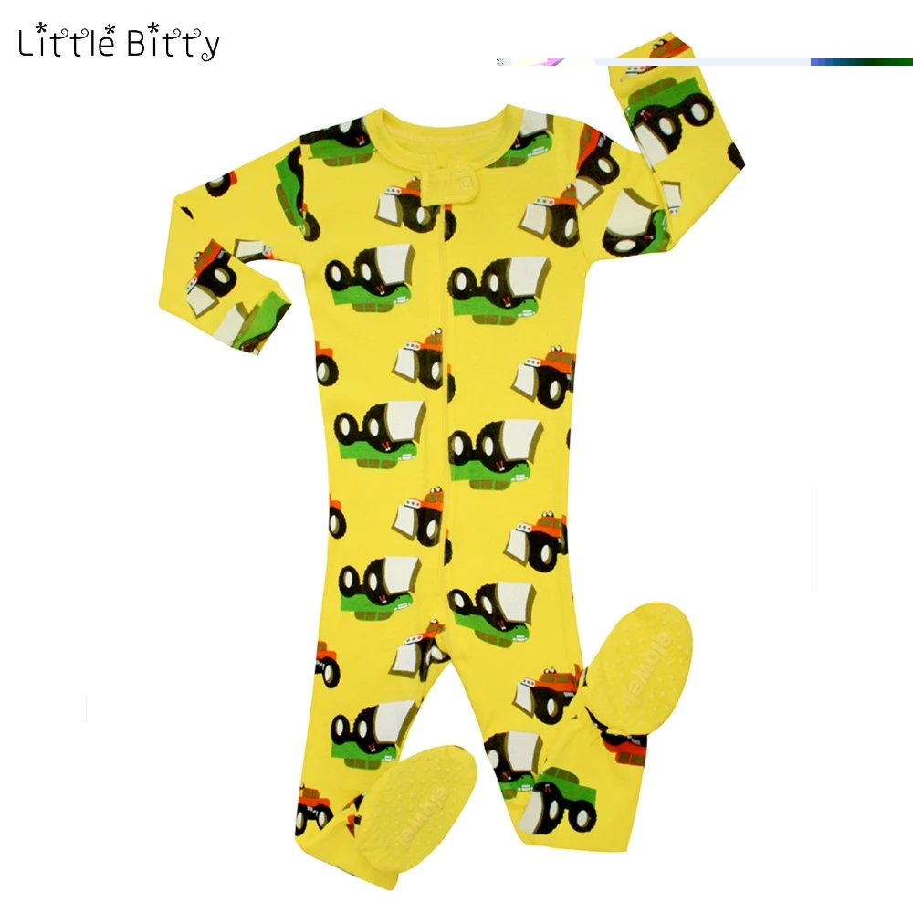 Пижама для маленьких мальчиков Little Bitty 2019 желтая Ночная одежда пижама с длинным