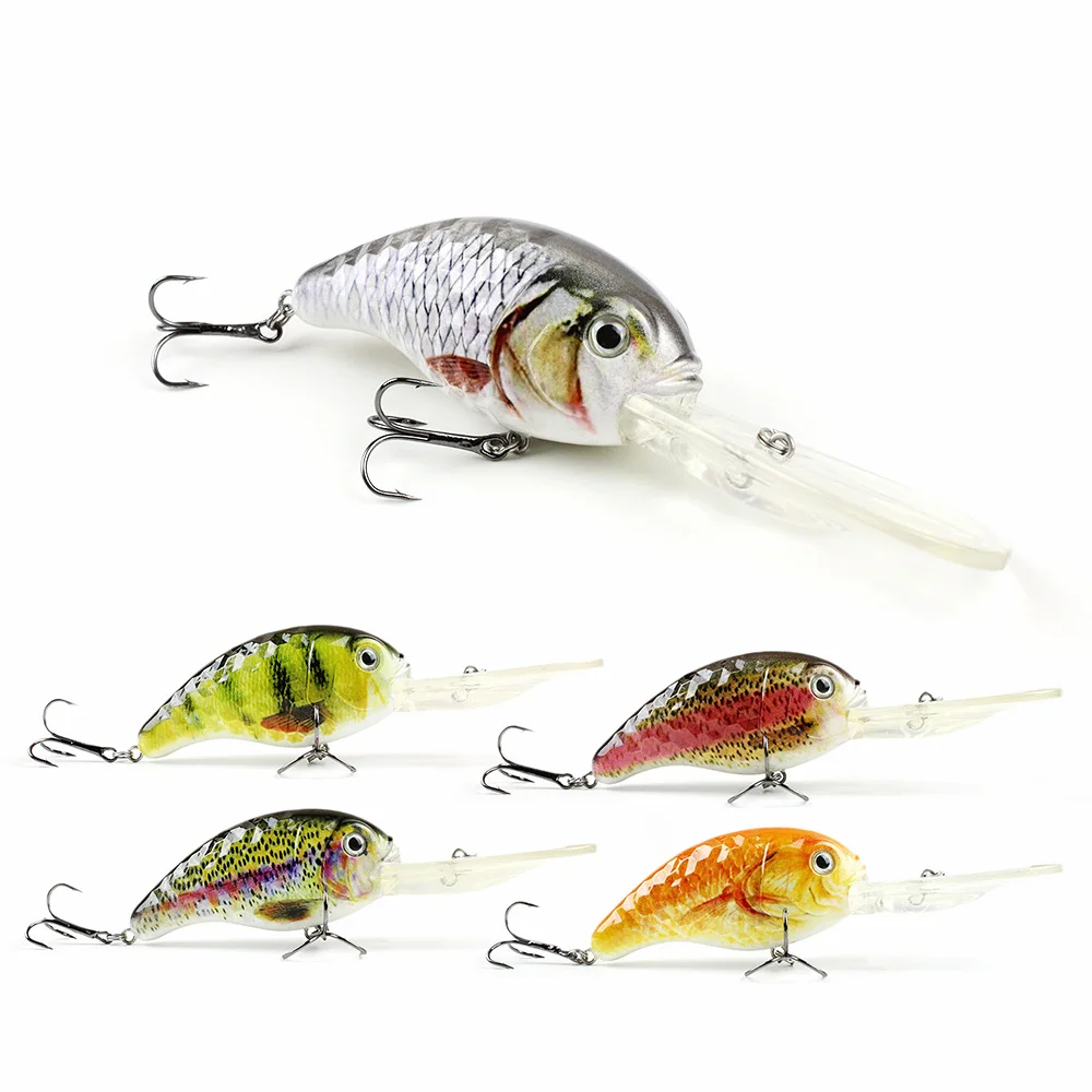 

5pcs/set 13cm/32.4g Big Bionic Crankbait Unique Diamond Texture Fishing Lure Deep Water Hard Fish Bait Tackle Pesca Isca HML01