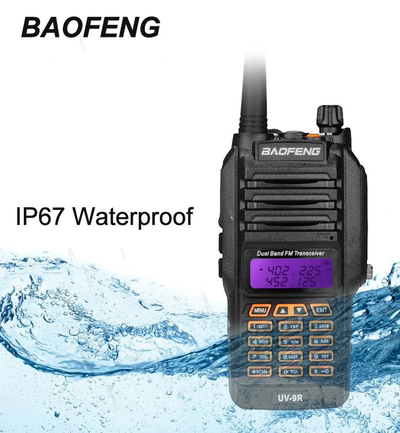 Новинка 2017 года Baofeng UV-9R UV9R портативные рации 8 Вт UHF VHF УФ Dual Band IP67 Водонепроницаемый Хэм двухстороннее приемопередатчик Охота