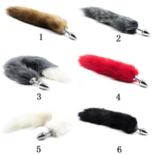 Faux Fox Tail Butt Anal Plug Metal Funny Adult Sex Toys For Woman Erotic Flirt Products For Adult Games 6 Colors