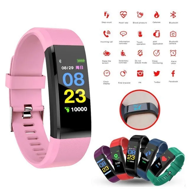 

New Smart Clock Men's Heart Rate Monitor Blood Pressure Fitness Tracker Smartwatch Sport Clock For Ios Android + Box