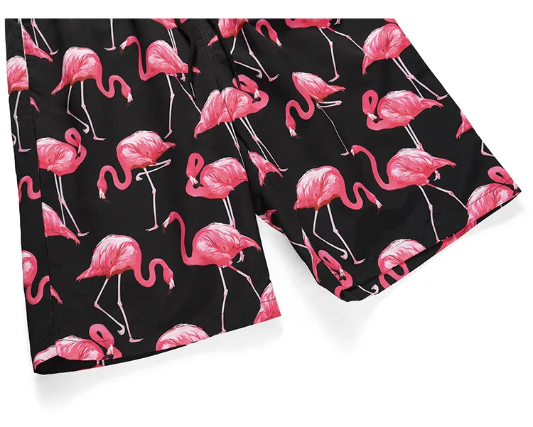 New Quick dry Summer Mens Flamingo Board Shorts Mens Siwmwear Swim Shorts Beach Wear Briefs For Men Swim Trunks XXL