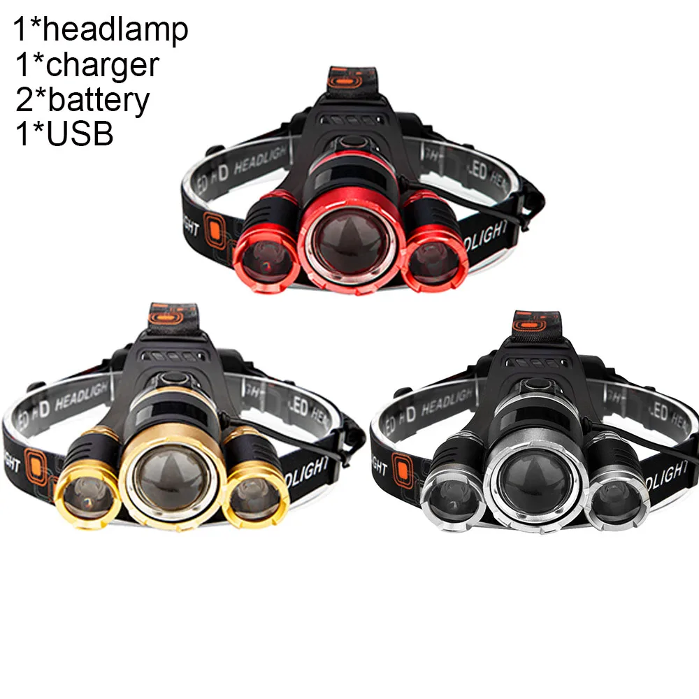 

Sensor USB Head Lamp Light Powerful 15000 Lumen LED Head Flashlight Zoom XML T6 LED Headlamp Flashlight Outdoor Hunting Lighting