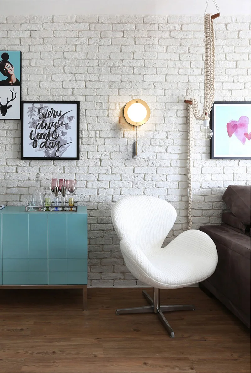 Nordic Modern Luxury LED Wall Lamp Minimalist Glass Ball Lampshade Copper Wall Sconces Lights Bedside Lamp For Bedroom Living Room Aisle (3)