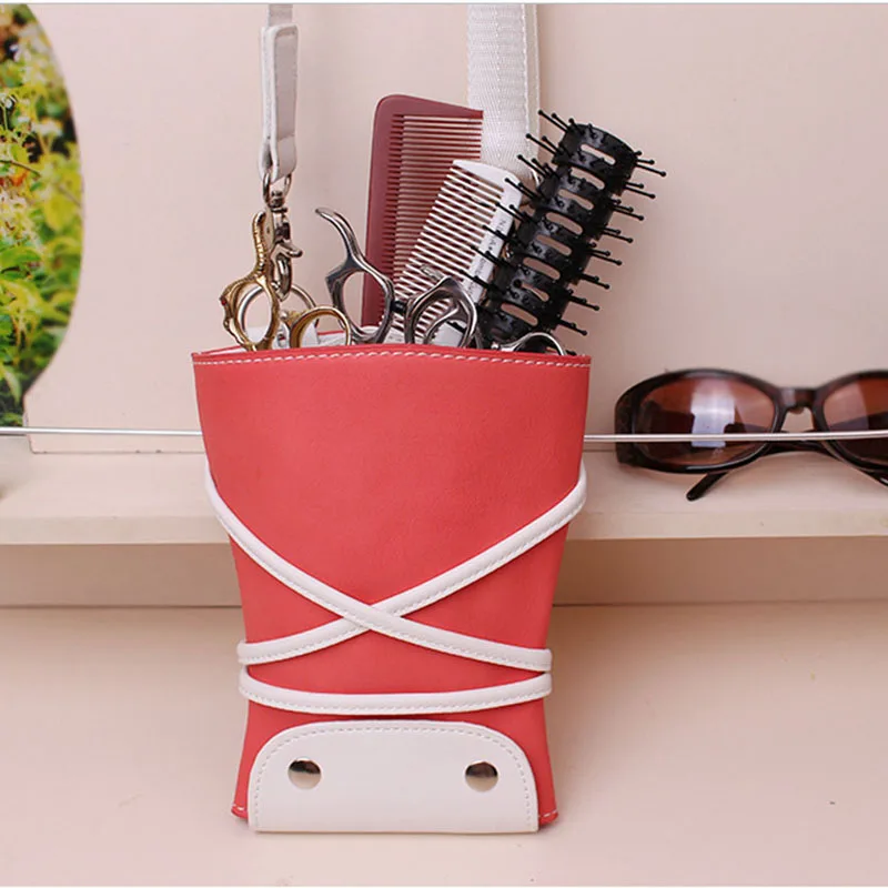

8 Colors Hairdressing Tools Kit Shoulder Bag PU Leather Barber Holster Pouch Holder Scissor Comb Waist Bags With Belt Dropship
