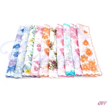 10 шт. резак Женские винтажные хлопковые Hanky Hankie Цветочный платок