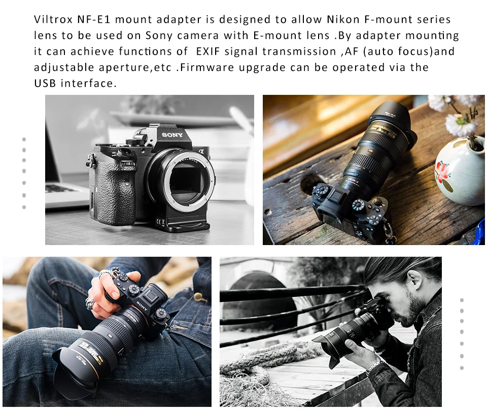 VILTROX NF-E1 адаптер для объектива с автофокусом управление диафрагмой для Nikon F объектив для sony E mount A9 A7II A7RIII A7SII A6500 A6300 камера