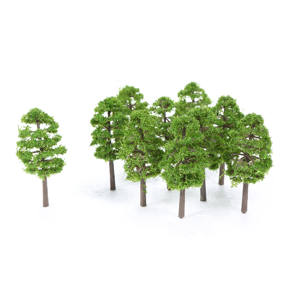 60 шт. Ho Пластик миниатюрные фигурки деревьев для строительства поезда Макет железной дороги пейзаж аксессуары игрушки для детей