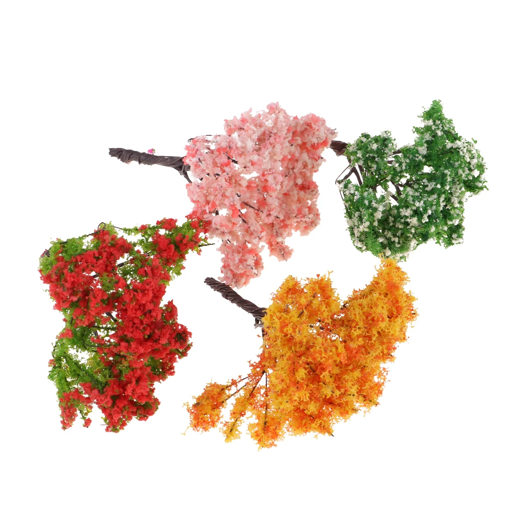 1/12 Dollhouse Miniature Tree Plants For Fairy Garden Decoration Accessory (4PCS)