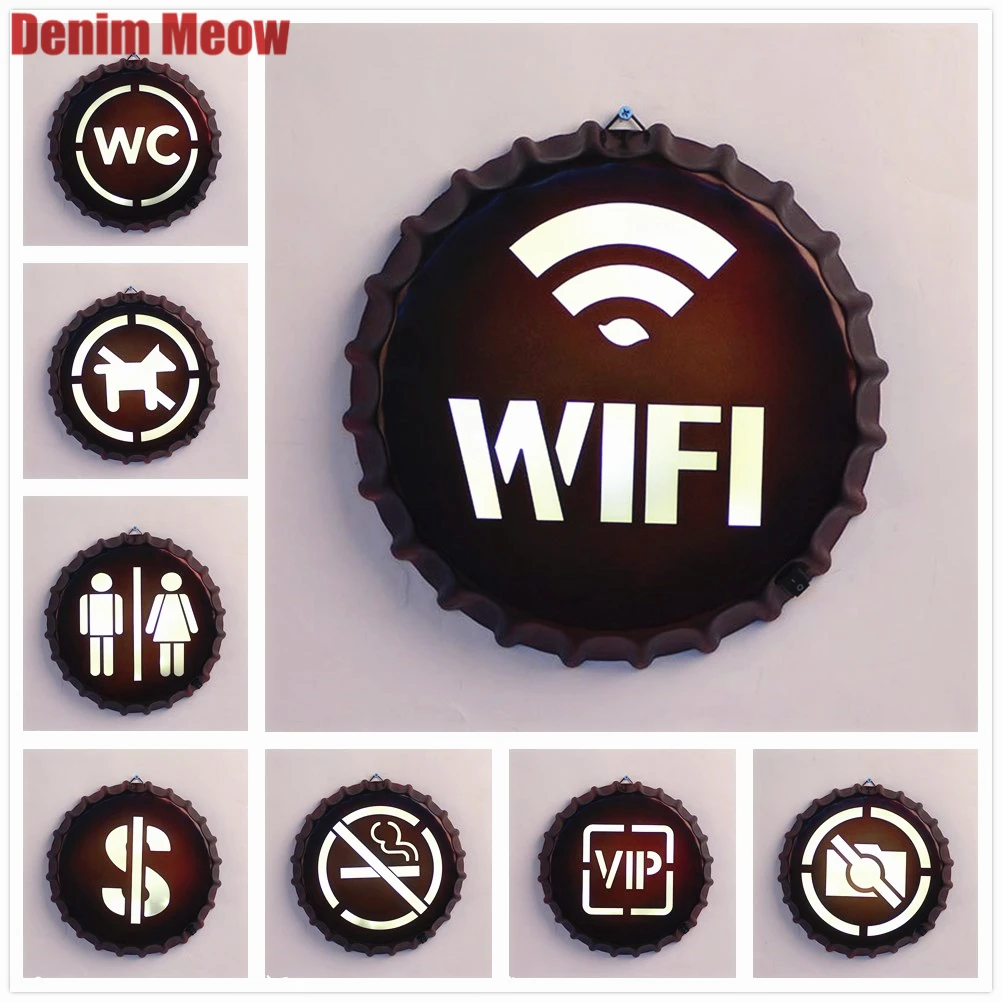 Винтажная светодиодсветодиодный неосветильник Крышка для бутылок с Wi Fi