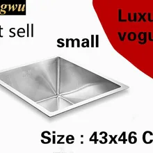 Квартира роскошная кухня ручная раковина одинарная мойка стандарт 304 нержавеющая сталь Горячая маленький 430x460 мм