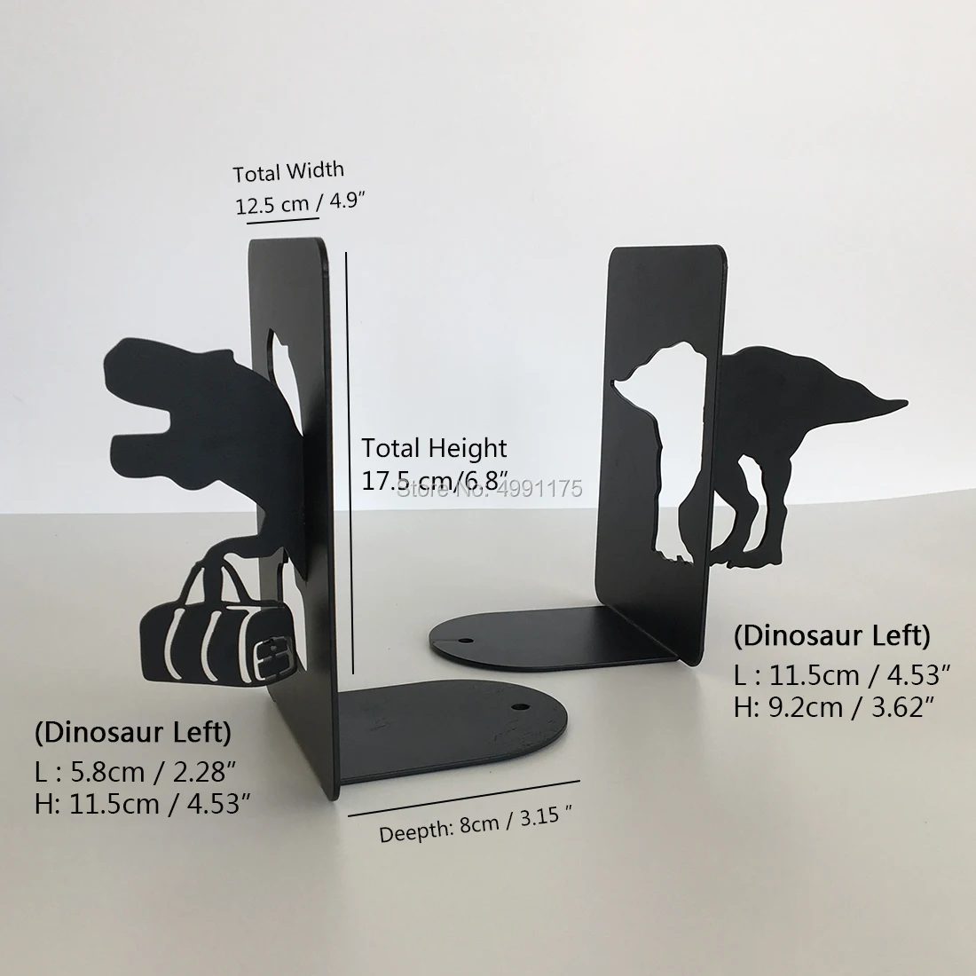 Dinosaur Gift Bookends Book end creative for Bookcare Bookstand size 