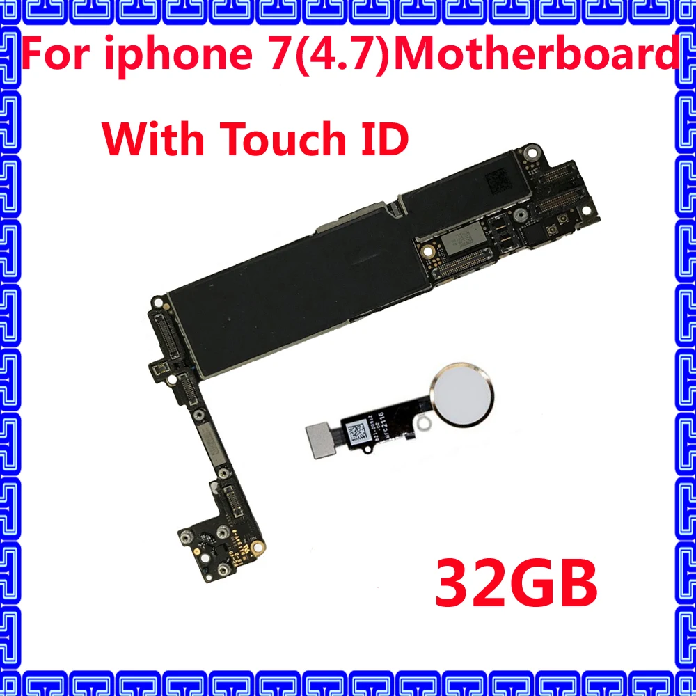 

32GB Original motherboard for iphone 7 Unlocked mainboard with / without touch ID IOS system logic board phone circuits plate