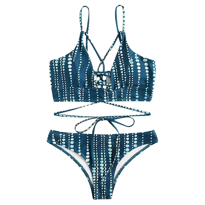 

Sexy Bikini Women's Swimming Suit Tankini Lace-up Quick Drying Bikini Swimwear Lady Wire Free Padded Bra Women's Swimsuits
