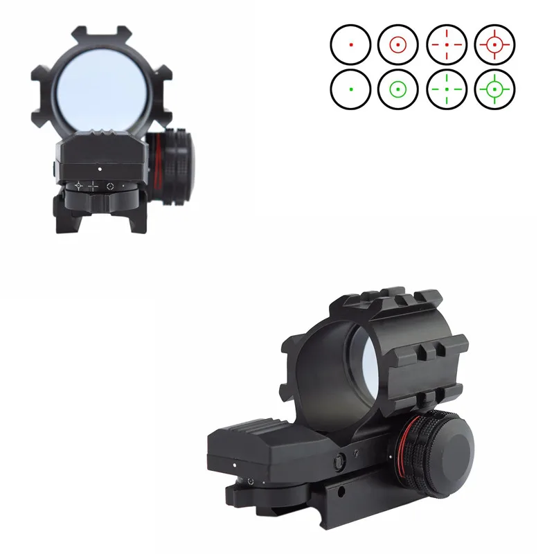 

Tactical 1X22 reflex sight Rifle Airsoft Optics Accessories Multi Reticles red and green dot Scope with 3 Picatini rails