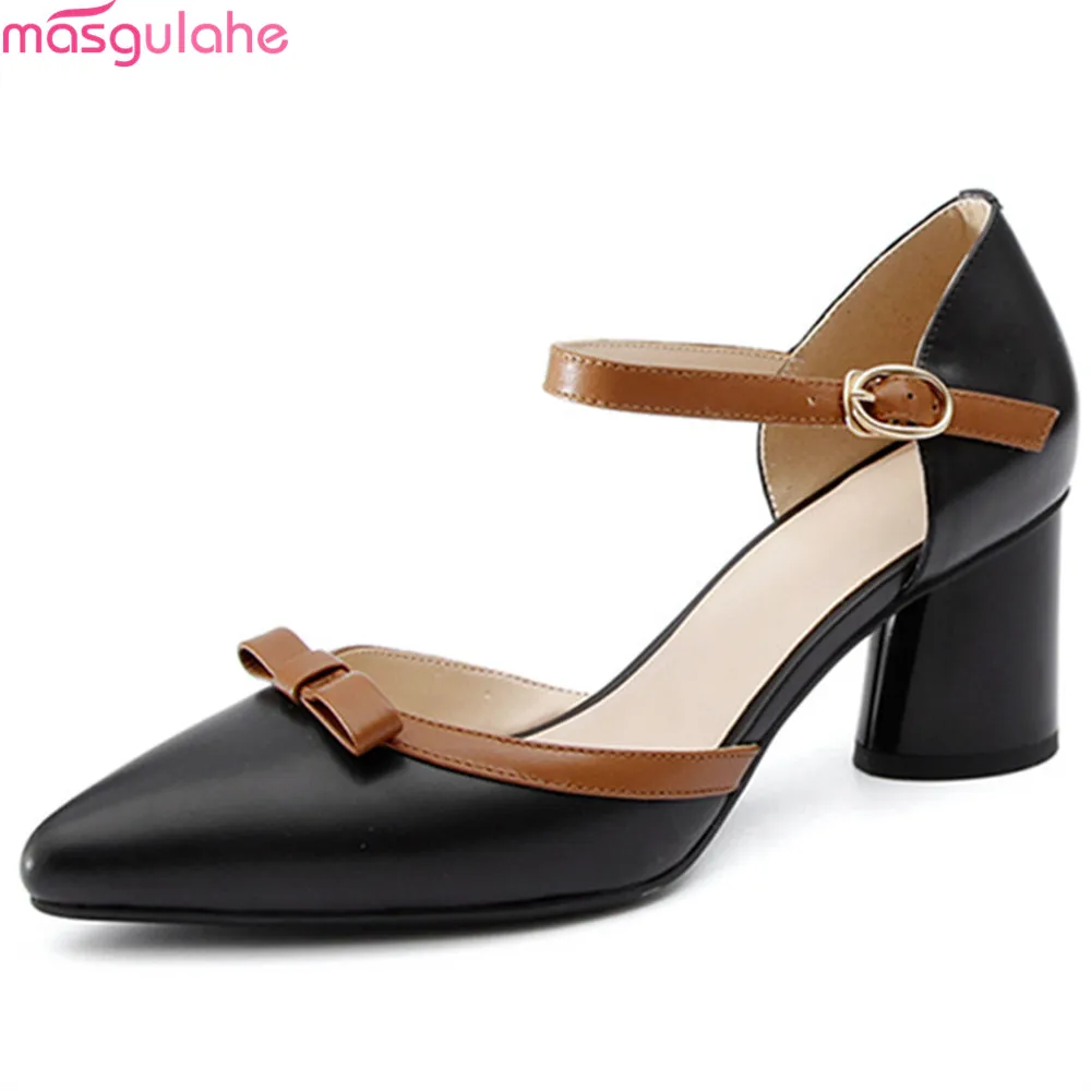 Masgulahe black apricot fashion spring autumn pointed toe shoes woman