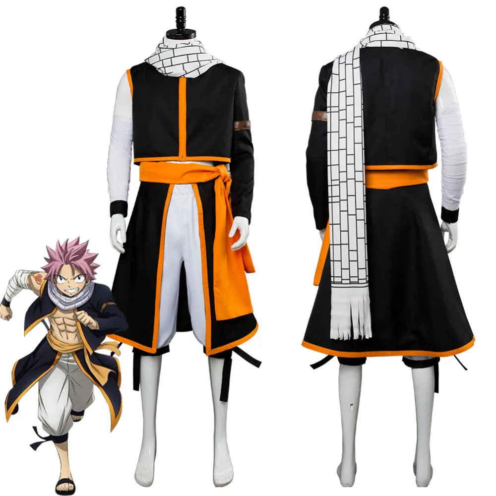Najtaniej Nowy sezon Fairy Tail Etherious Natsu Dragneel Cosplay kostium dla dorosłych mężczyzn kobiety Halloween Party kostium szalik wykonane na zamówienie