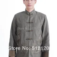 Шанхай история китайский куртка для мужчин китайские традиционные одежды двойной дракон куртка замшевая куртка зеленый