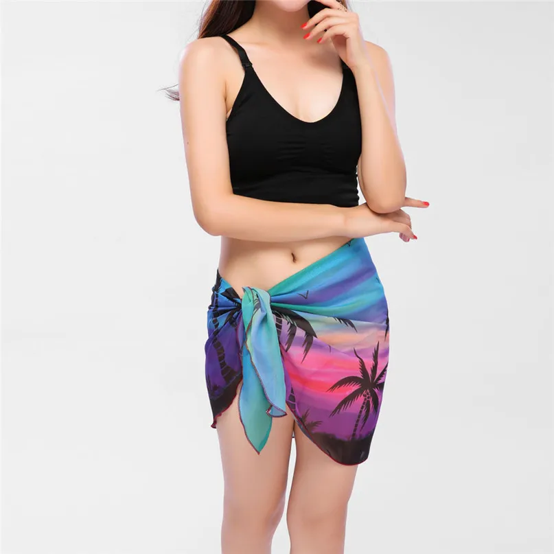 2018 Beach dress Women Beach Tunic Bikini Cover Up Sunscreen Shawl Silk Scarf beach pareo Swimwear Sexy skirt #3j03#F (26)