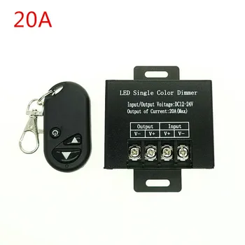 

30pcs DC12-24V 20A Single Channel LED Dimmer Controller with 3Key Wirelss RF Remote Control for Single Color 5050 3528 LED Strip