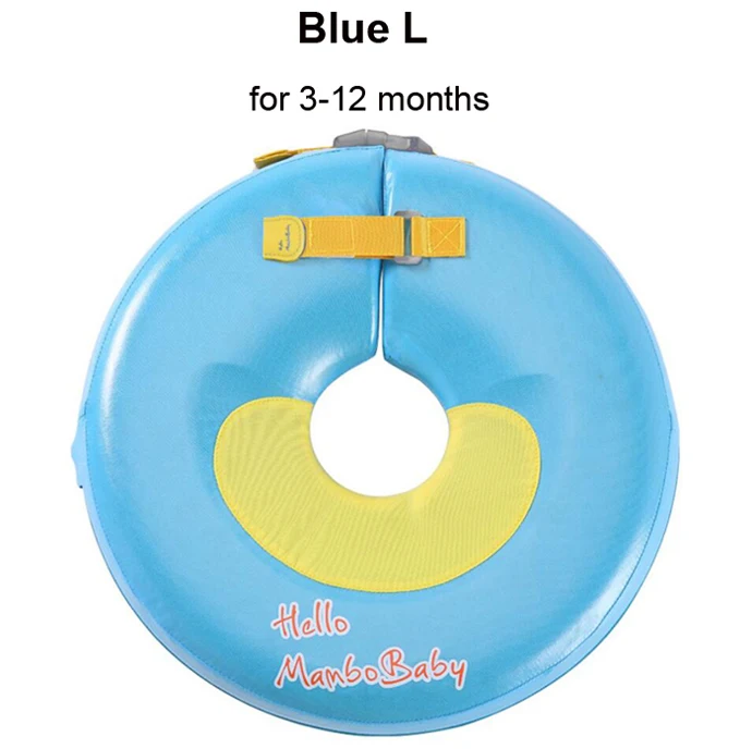 Безопасная Детская Шея плавающая ненадувная Детская Шея плавающая круг новорожденный плавающий тренажер Плавающий Бассейн Аксессуары для 0-12 месяцев - Цвет: Blue L for 3 to 12M