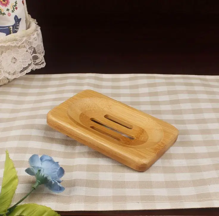 Деревянный натуральный бамбуковая мыльница деревянный мыло лоток держатель для хранения стойки плиты Box Контейнер для ванной Душ плиты ванная комната SN1481