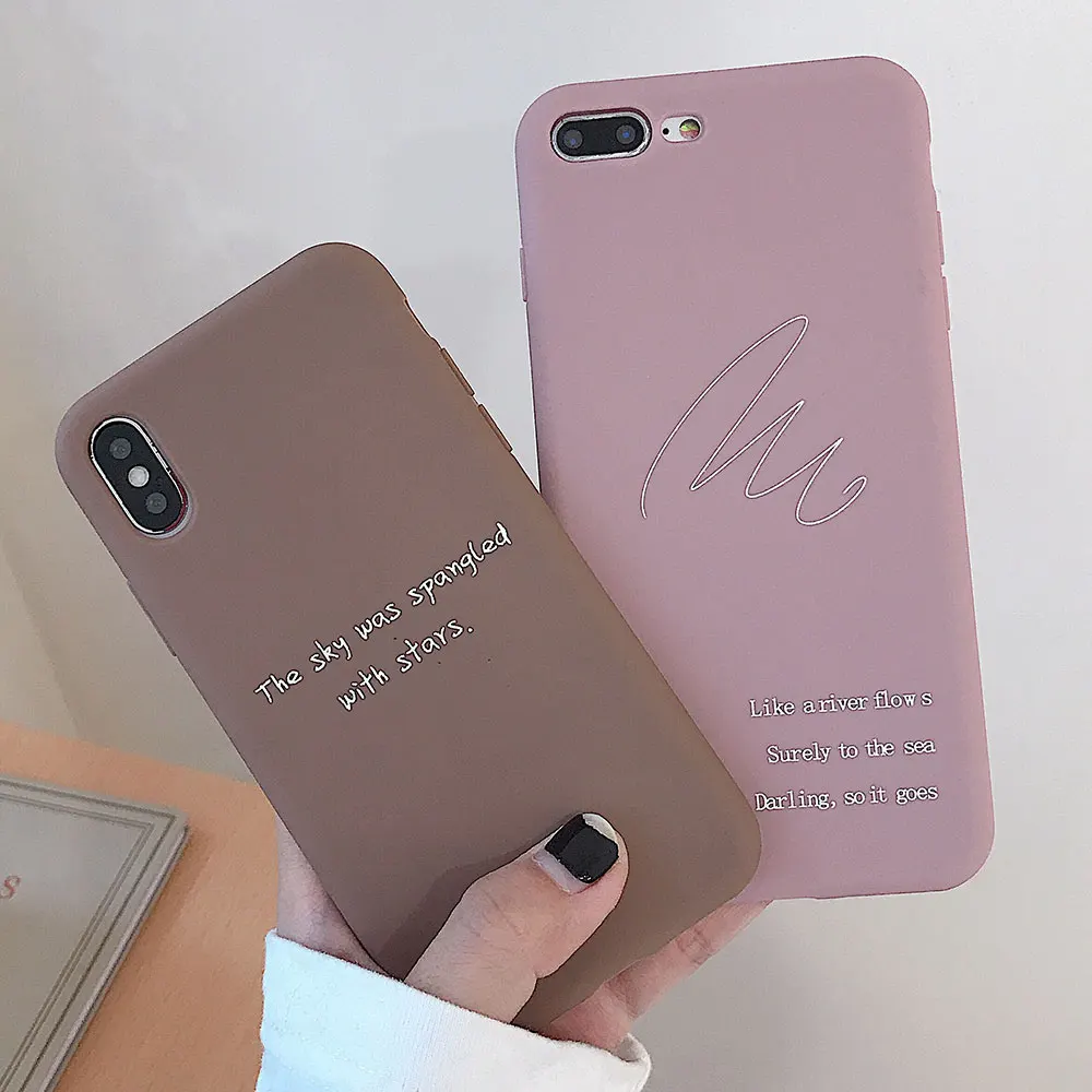

Soft Case Cute TPU Case For iPhone 7 Plus 8 Plus XR XS X Xs MAx Case Plain Quotes Cover For iPhone 7 8 6 6s 6Plus 6s Plus Cover