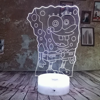 

Drop Shipping Cartoon SpongeBob SquarePants 3D Night Light Lamp Gradient 7 Color LED Light USB Baby Sleep Lamp Home Decor Gifts