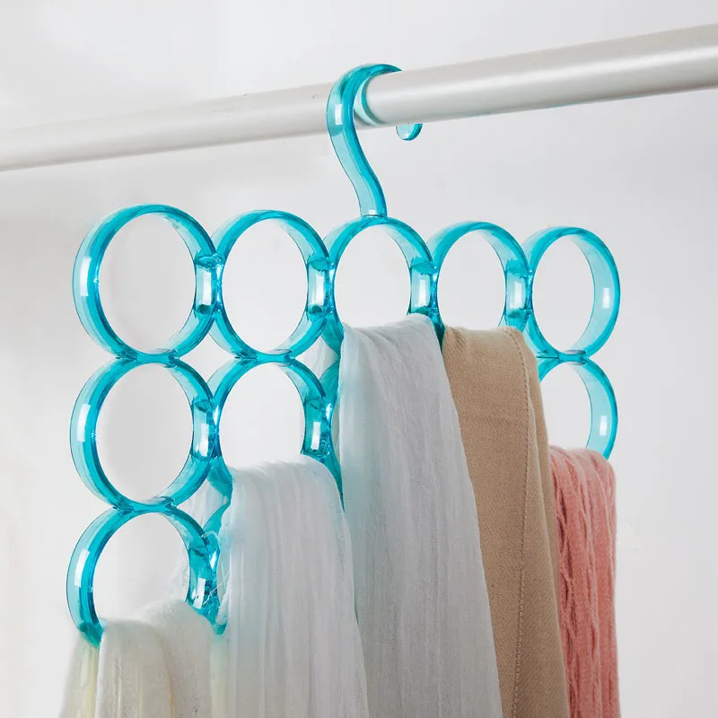 1PC Plastic 15 Rings Scarf Hanger Organizer European Simple 3Pole Ties