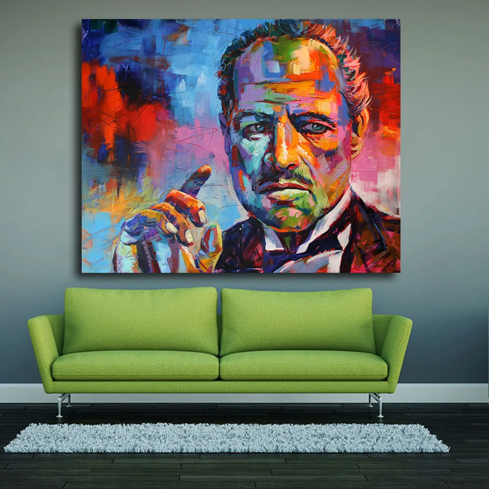 

Unframed Figure Painting Colorful Godfather Modern Canvas Art Wall Pictures For Living Room Home Decor Print Painting