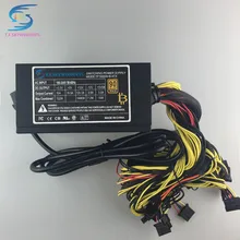 free ship 1600w power supply for 6 GPU ethereum Miner Power Supply For Bitcoin Miners support 6 graphics Card RX470 RX480 RX570