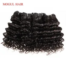 MOGUL волосы 4 пучка бразильские глубокая волна натуральный черный цвет 50 г/шт. темно-коричневый не Реми человеческие волосы короткий Боб Стиль