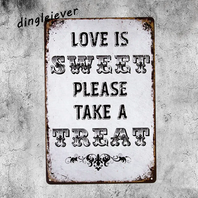 Love Is Sweet Please Take A Treat Coffee Signs Kitchen Decor Metal Love Is Sweet Please Take A Treat Coffee Signs Kitchen Decor Metal Wall Art Painting