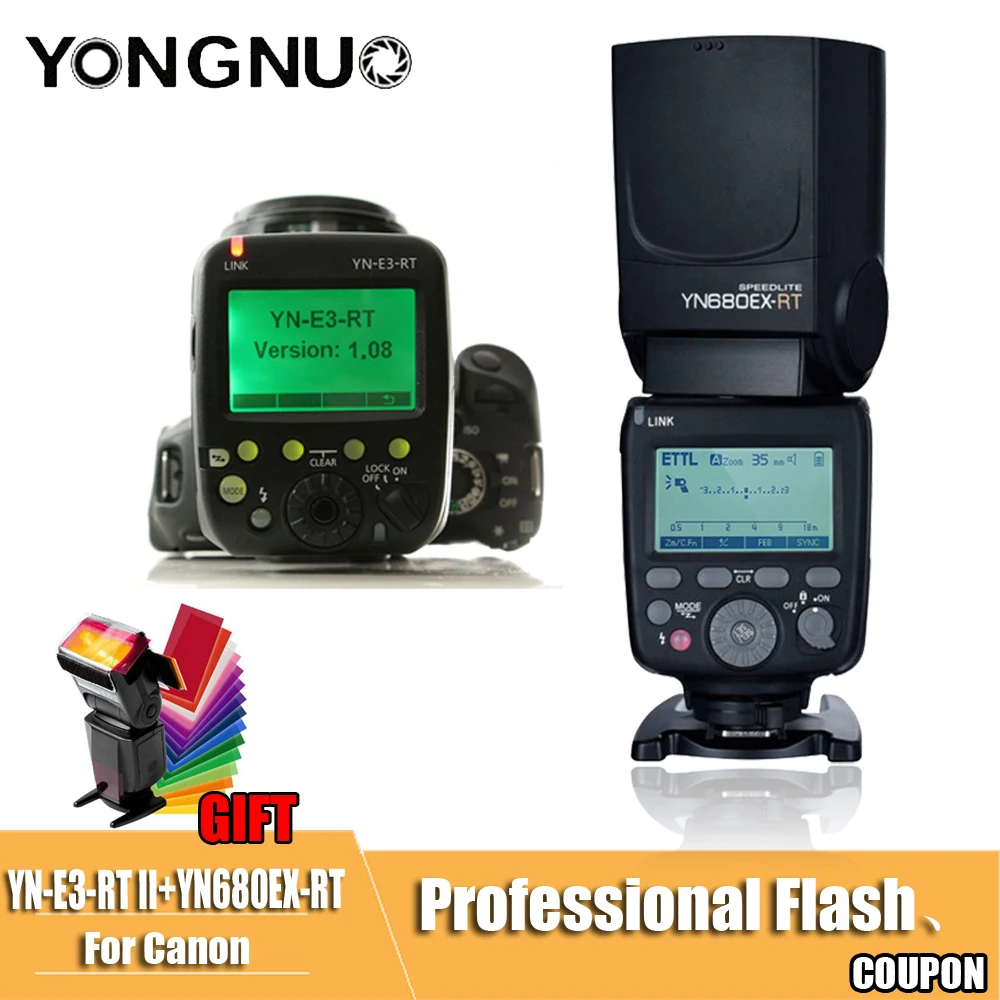 

YONGNUO YN680EX-RT YN-E3-RT TTL Flash Speedlite Lithium 2.4G GN60 Wireless 1/8000s HSS for Canon Camera EU Plug US Plug UK Plug