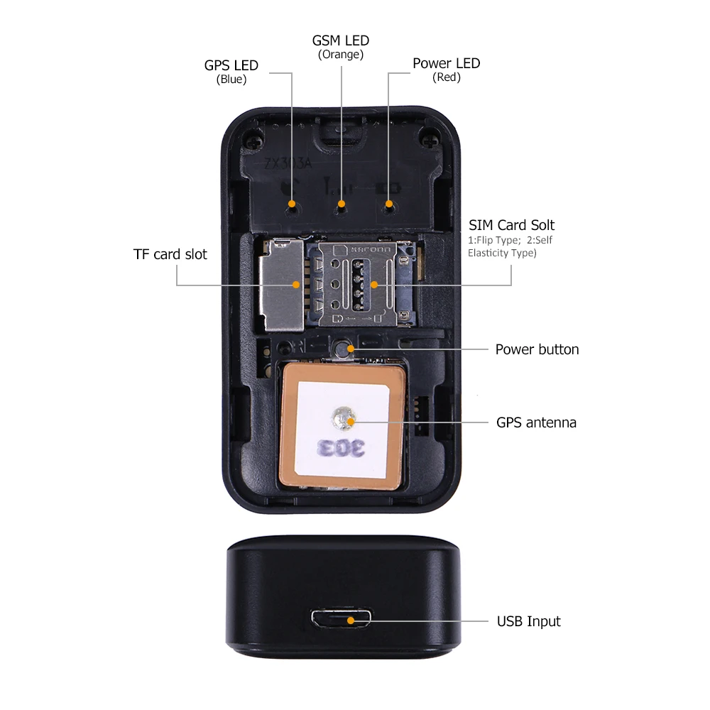 ZX303 PCBA GPS Tracker GSM GPS Wifi LBS Locator Voice Recorder Free Web APP Tracking SMS Coordinate Dual System G03 Mini Tracker