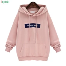 JAYCOSIN модная женская толстовка, свободная толстовка с длинным рукавом, джемпер, пуловер с буквенным принтом, толстовки для девочек, топ размера плюс
