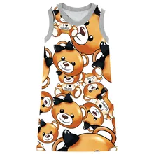 Детские платья; детская одежда; Одежда для девочек; новое модное Повседневное платье для маленьких девочек с милым медведем