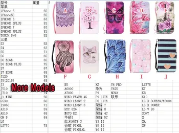 

Luxury Leather Wallet TPU Case For Google Pixel XL Huawei P8 P9 Lite Honor 7 8 4C 5C Pouch Flower Tower Strap Stand Cover 120pcs