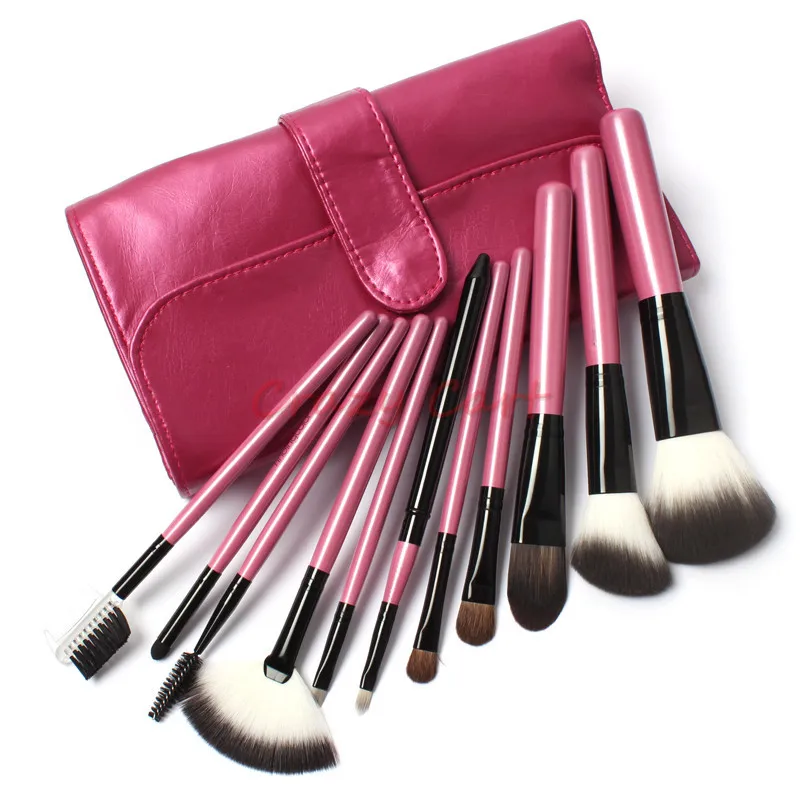 11 PCs Makeup Goat Hair Make up Brush Pony Hair Brushes Kit Ultra Soft