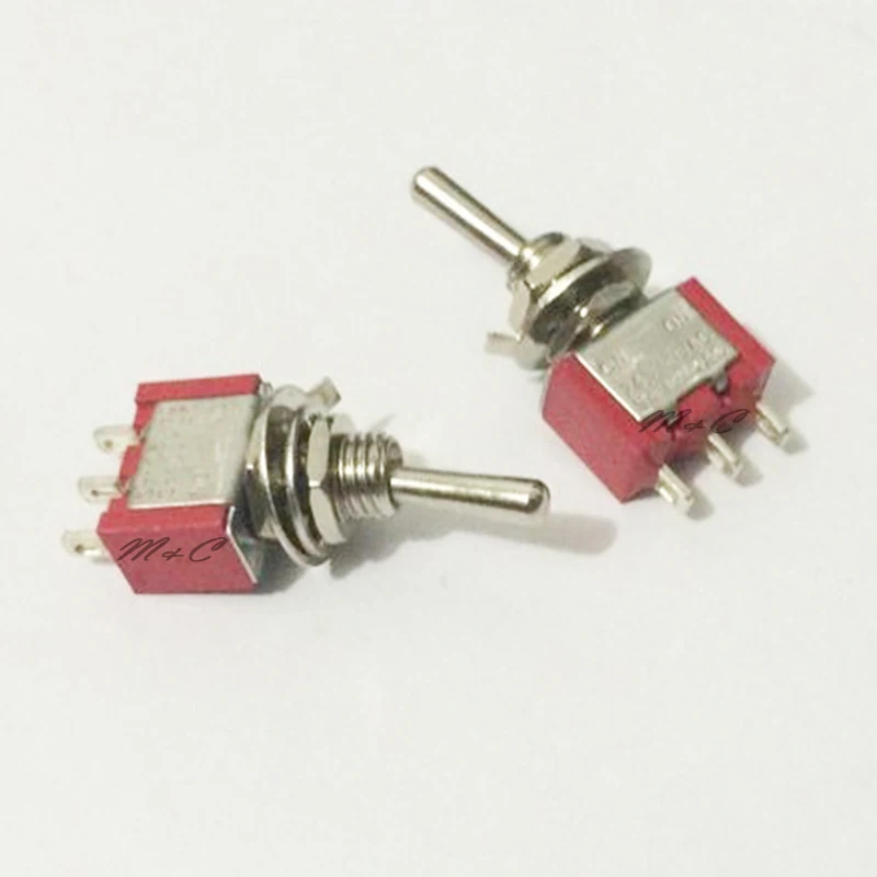 100 PCS 3 pins,Spring Return (ON) OFF (ON) momentary mini toggle switch ...
