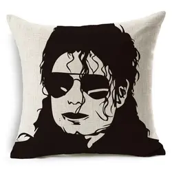 Картина Майкл Джексон Super Star черный и белый Домашний декор из хлопка и льна Чехлы для подушек диван Пледы Подушки Детские Чехол 45x45 см b213