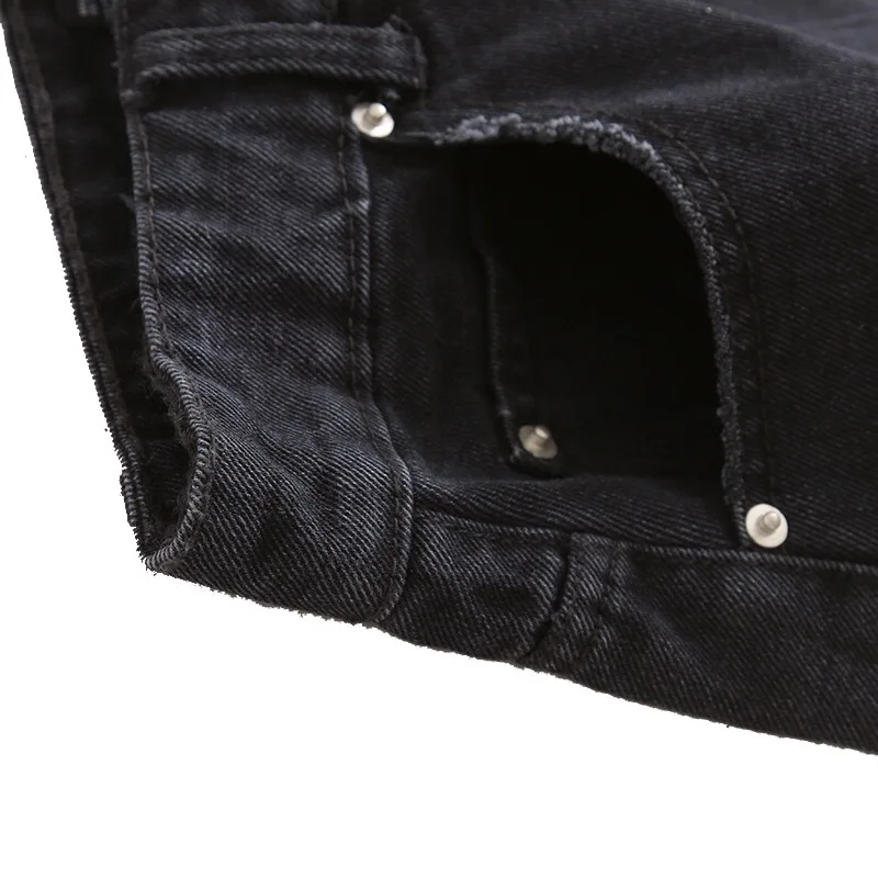 2019 новые Harajuku джинсы с потертостями и дырками пакет бедра джинсовая юбка лето Ретро Женщины Bur кисточкой Подол мини короткие юбки черный