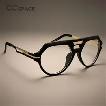 CCSPACE ретро плоские очки, оправа для мужчин и женщин, брендовые дизайнерские оптические очки в стиле стимпанк, металлические очки SU145