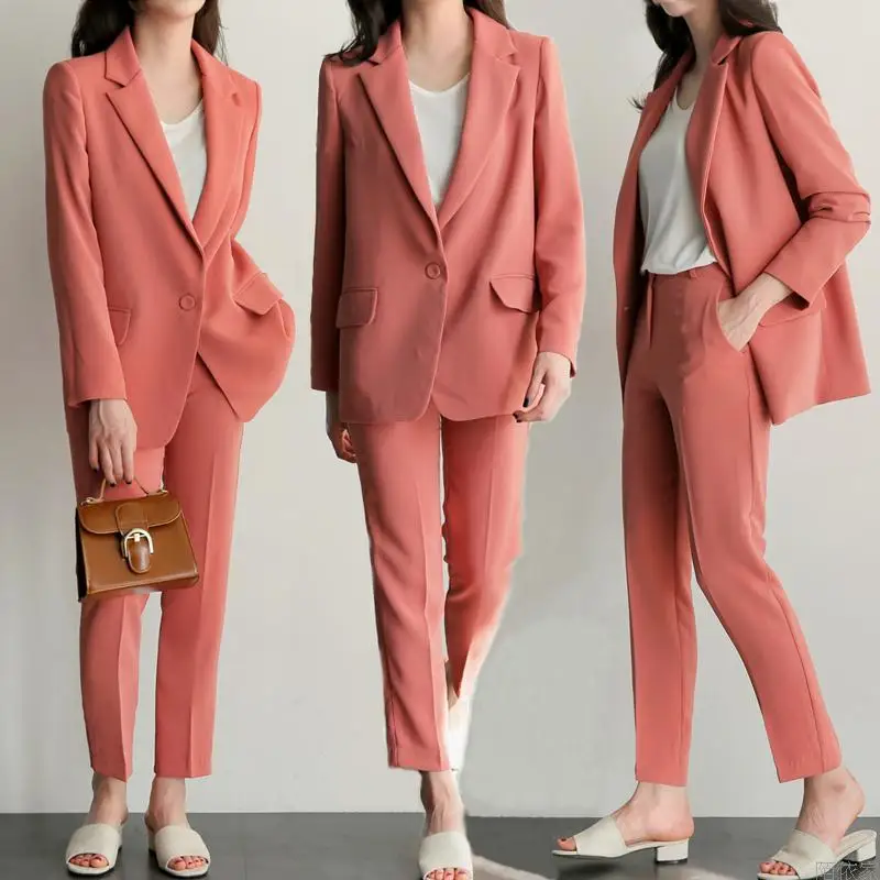 New Spring autumn Professional Pantsuits With Jackets And Pants Office ladies Business Women Pant Suits Female Trousers Sets