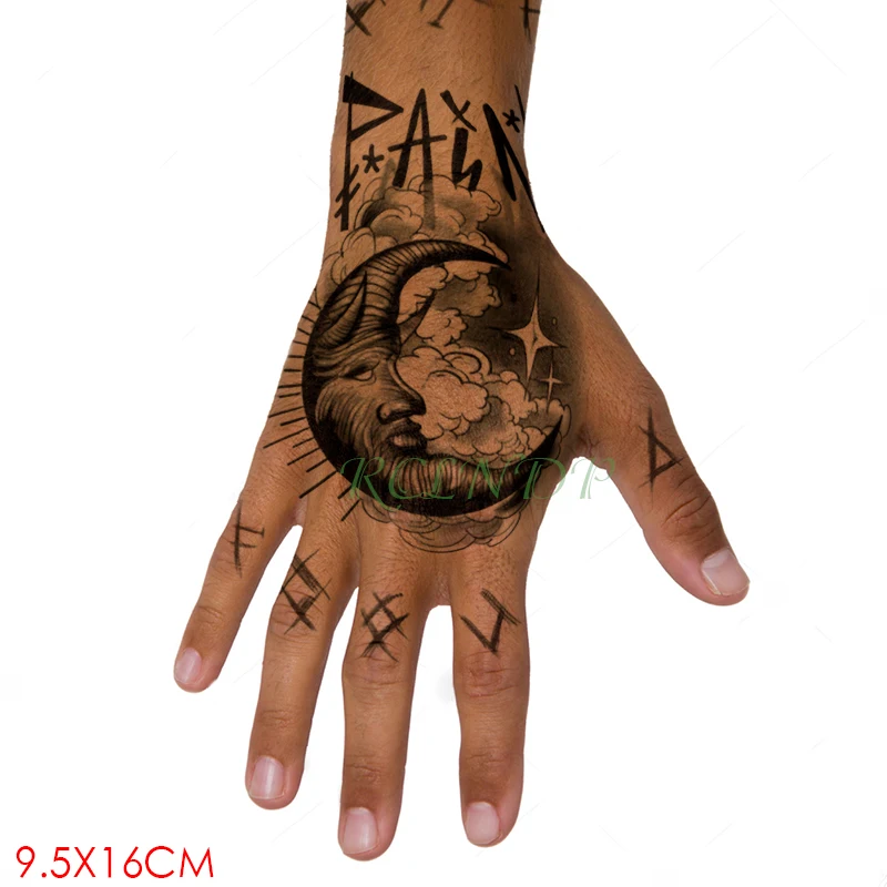 Водонепроницаемые временные татуировки наклейки миф солнце лицо облако темная Вода Передача поддельные тату флеш-тату для мужчин женщин
