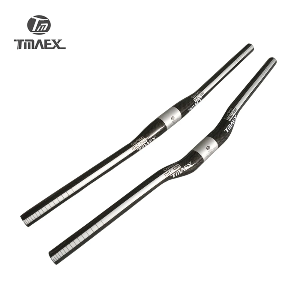 

MTB Bike Carbon Handlebar TMAEX-080 Silver Full Carbon Fiber Flat Handlebar Bike Parts Bicycle Carbon Rise Handlebar 145g