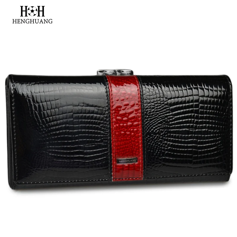 

HH Genuine Leather Women Wallets and Purses Alligator Ladies Hasp Crocodile Long Clutch Coin Purse Genuine Leather Wallet